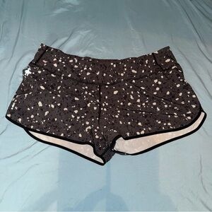Smartwool Merinosport Lined Black and White Athletic Shorts with Speckled Design